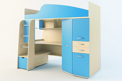 Детская мебель Нильс (клен медисон + синий) | Сканд-мебель