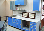 Кухня Агни (пластик) (синий в алюминиевой рамке) - фабрика Кодми-мебель (Брянск)