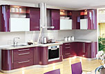Белорусская кухня ЗОВ с акриловыми фасадами (фиолет)