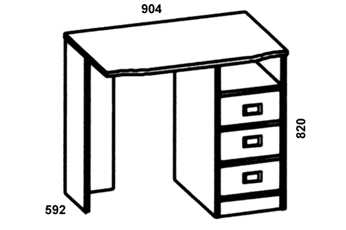 G18 Стол письменный Б, 3 ящика | Детская мебель Голета | Манн-Групп